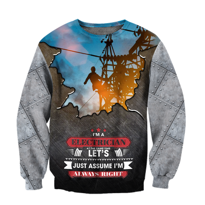 Premium Unisex All Over Printed Electrician Shirts MEI
