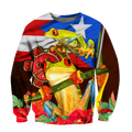 Puerto Rico Caribbean Frog With Maga Flower Combo Shirts QB06222002-Apparel-TQH-SweatShirts-S-Vibe Cosy™