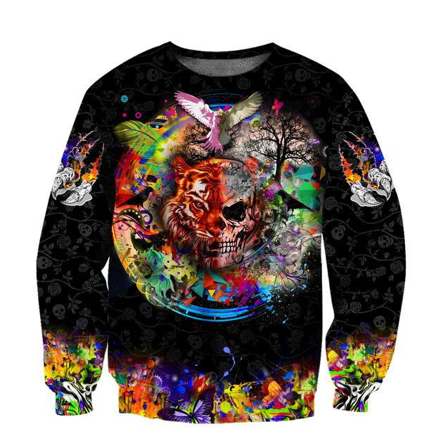 Love Skull animal full color 3D all over printed for man and women QB06092003-Apparel-PL8386-Sweatshirt-S-Vibe Cosy™