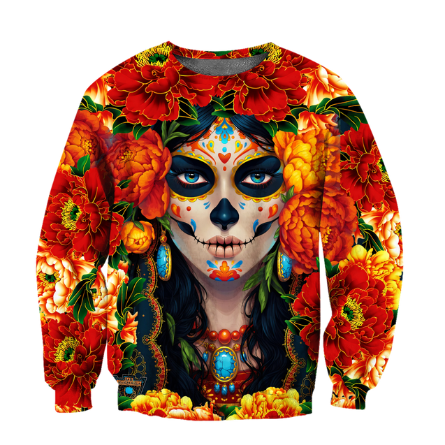 All Over Printed Day Of The Dead Skull HHT01092005-MEI