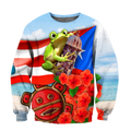 Puerto Rico Cute Caribbean Frog With Maga Flower Shirts QB06222001-Apparel-TQH-SweatShirts-S-Vibe Cosy™