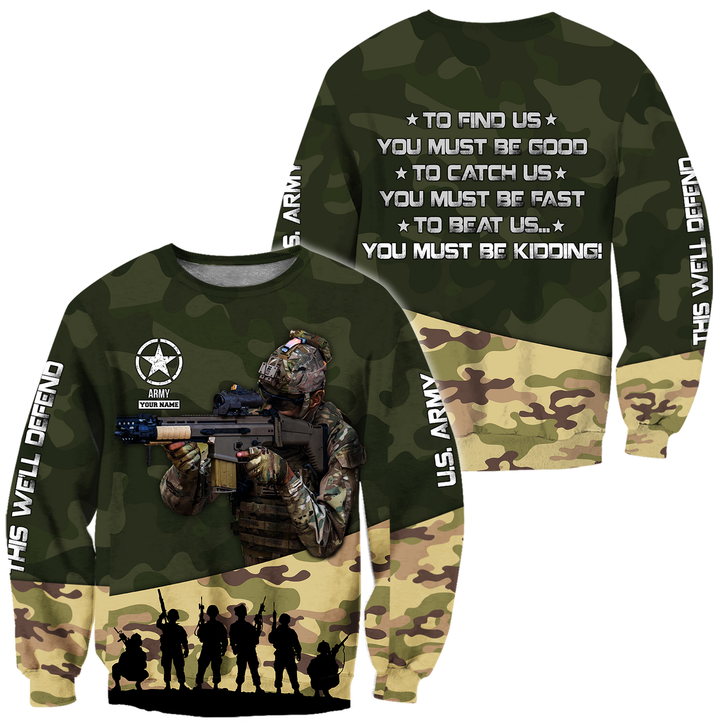 US Army US Army Veteran 3D All Over Printed Shirts For Men and Women