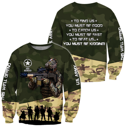 US Army US Army Veteran 3D All Over Printed Shirts For Men and Women
