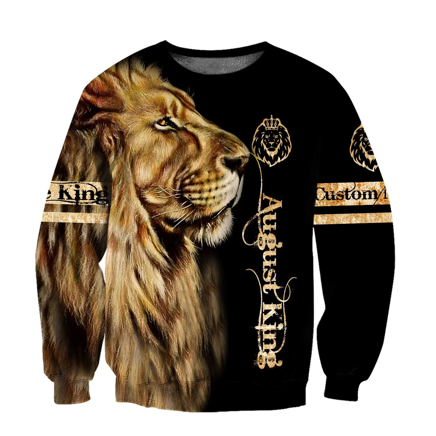 Custom Name August King Lion 3D All Over Printed Unisex Shirt