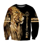 Custom Name November King 3D All Over Printed Unisex Shirts