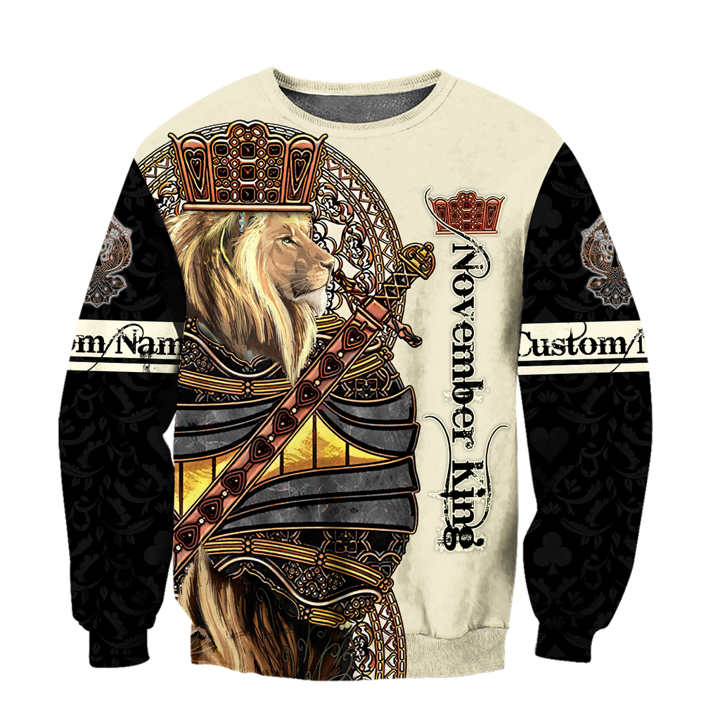 Custom Name November King 3D All Over Printed Unisex Shirts