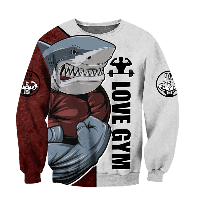 Gym shark 3d all over printed for man and women QB05292002-Apparel-PL8386-Sweatshirt-S-Vibe Cosy™