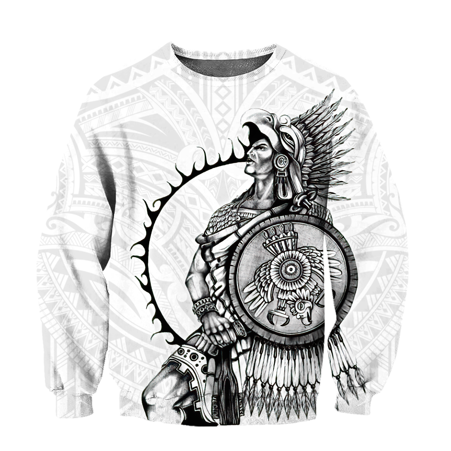 Mexican Aztec Warrior 3D All Over Printed Shirts DQB07162001-Apparel-TA-Sweatshirts-S-Vibe Cosy™