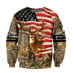 Deer Hunting America Flag 3D All Over Printed Shirts LAM
