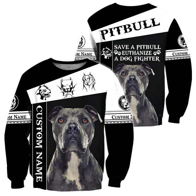 Personalized Save A Pitbull Euthanize A Dog Fighter Hoodie Shirt for Men and Women HHT07102011