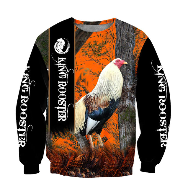 Love King Rooster All 3D Over Printed Unisex Hoodie ML