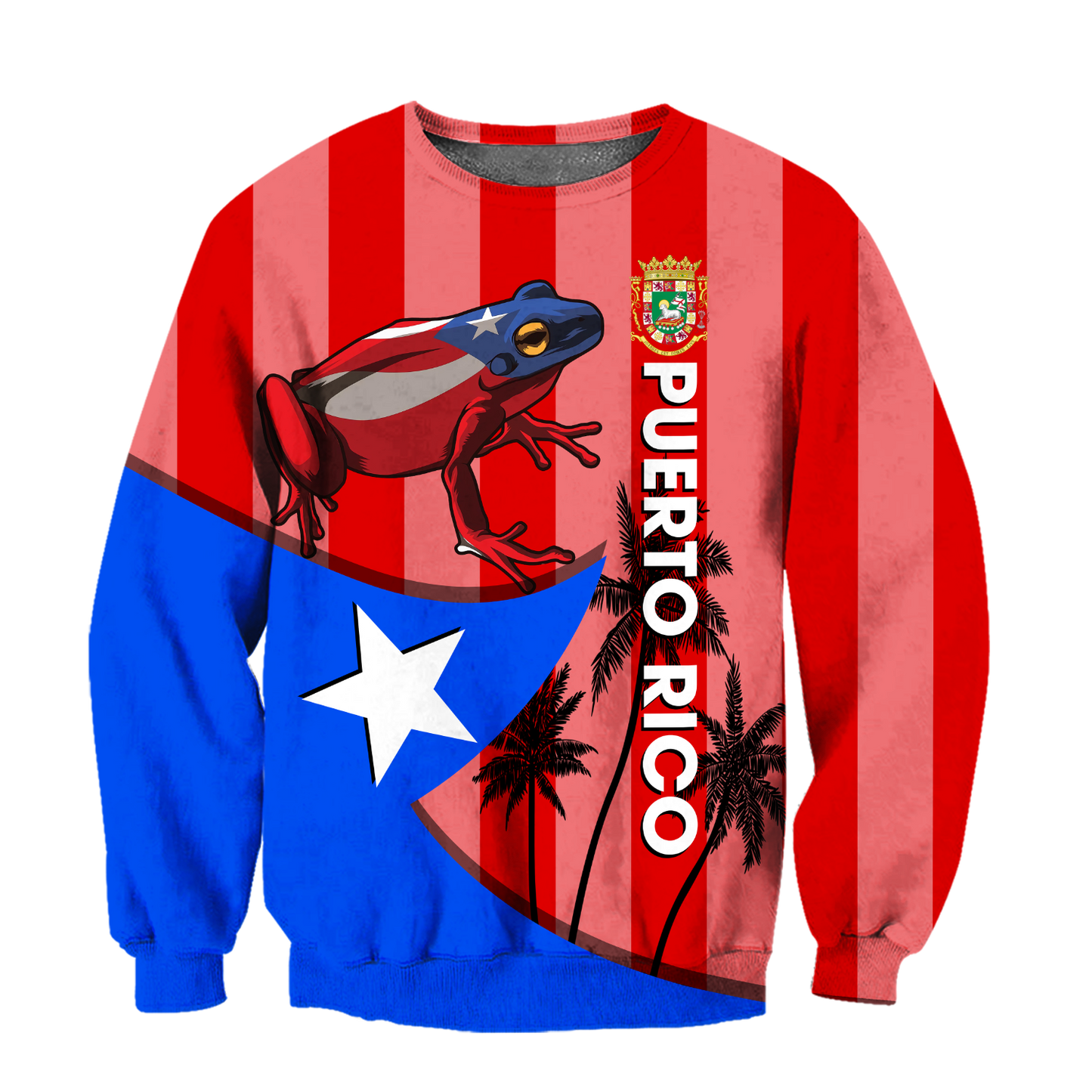 Puerto Rico Caribbean Frog Shirts TH20061608S-Apparel-TQH-SweatShirts-S-Vibe Cosy™