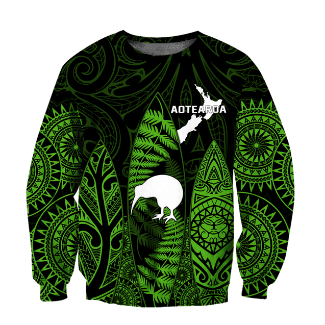 New zealand maori surf green 3d all over printed for men and women