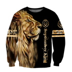 Custom Name September King Lion  3D All Over Printed Unisex Shirts