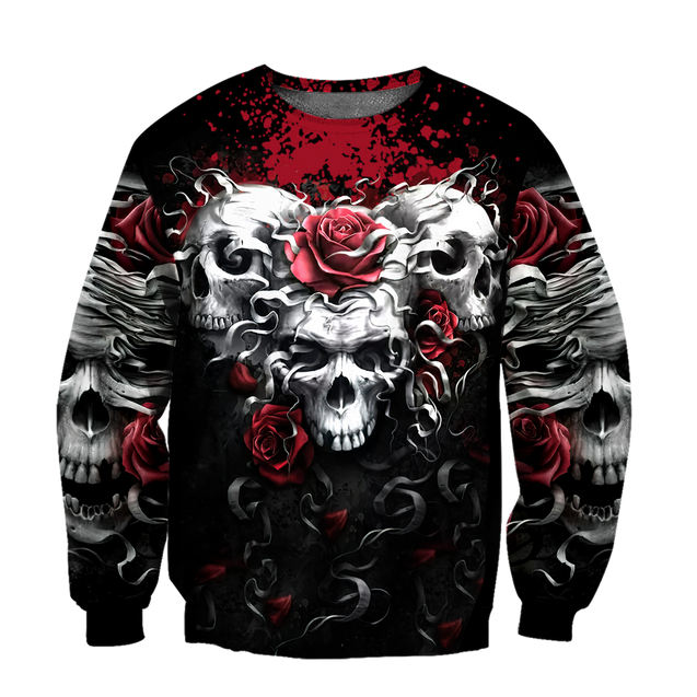 Unique Skulls And Roses Hoodie For Men And Women MEI