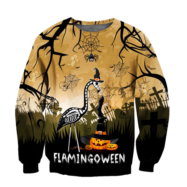 Beautiful All Over Print Flamingoween Hoodie MHMH2508203-MEI