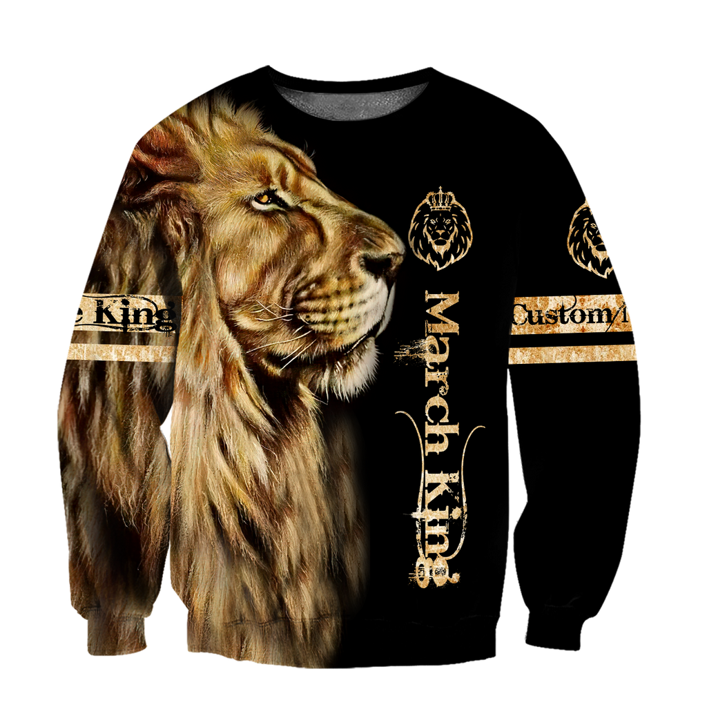 Custom Name March King Lion 3D All Over Printed Unisex Shirt