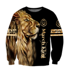 Custom Name March King Lion 3D All Over Printed Unisex Shirt