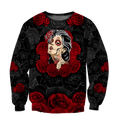 Love Rose And Skull 3D all over for man and women QB05122001-Apparel-PL8386-Sweatshirt-S-Vibe Cosy™