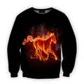 All Over Print Horse Fire-Apparel-HbArts-Sweatshirt-S-Vibe Cosy™
