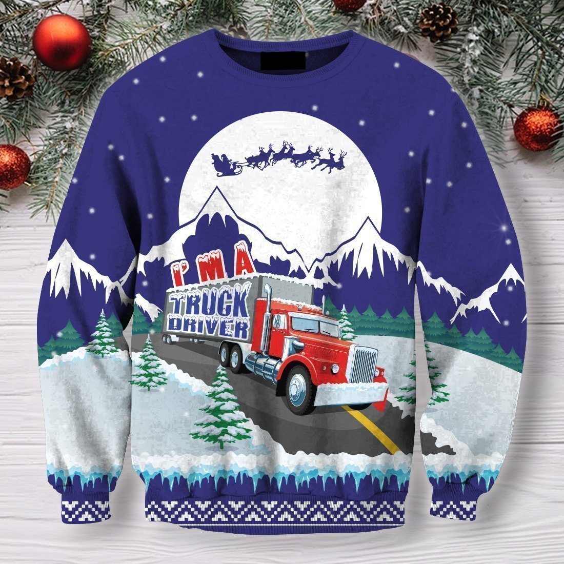 Truck XMAS Shirts and Shorts-Apparel-6teenth World-Sweatshirt-S-Vibe Cosy™