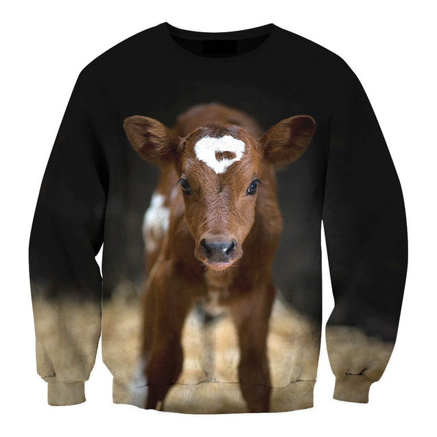 Beautiful Baby Cow Shirts TT-Apparel-TT-Sweat Shirt-S-Vibe Cosy™