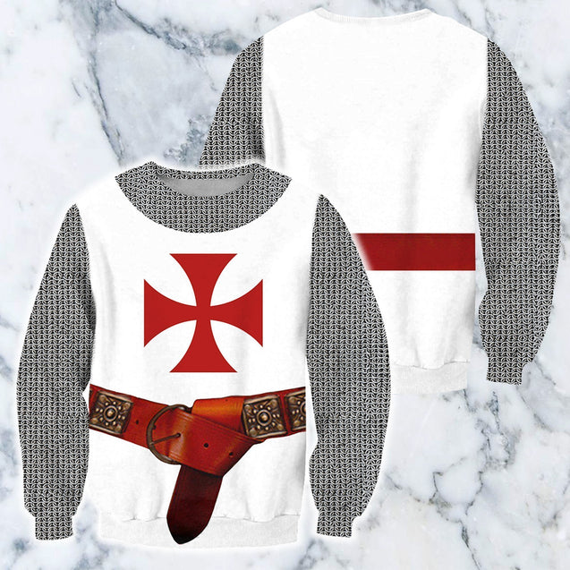 3D All Over Printed Knights Templar Tops-HP Arts-Sweatshirt-XS-Vibe Cosy™