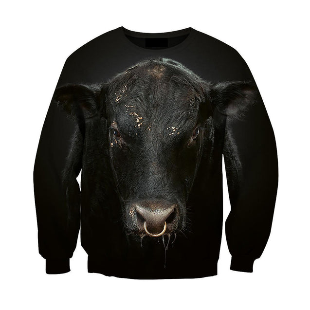 3D All Over Printed Black Cow Hoodie-Apparel-HD09-Sweat Shirt-S-Vibe Cosy™