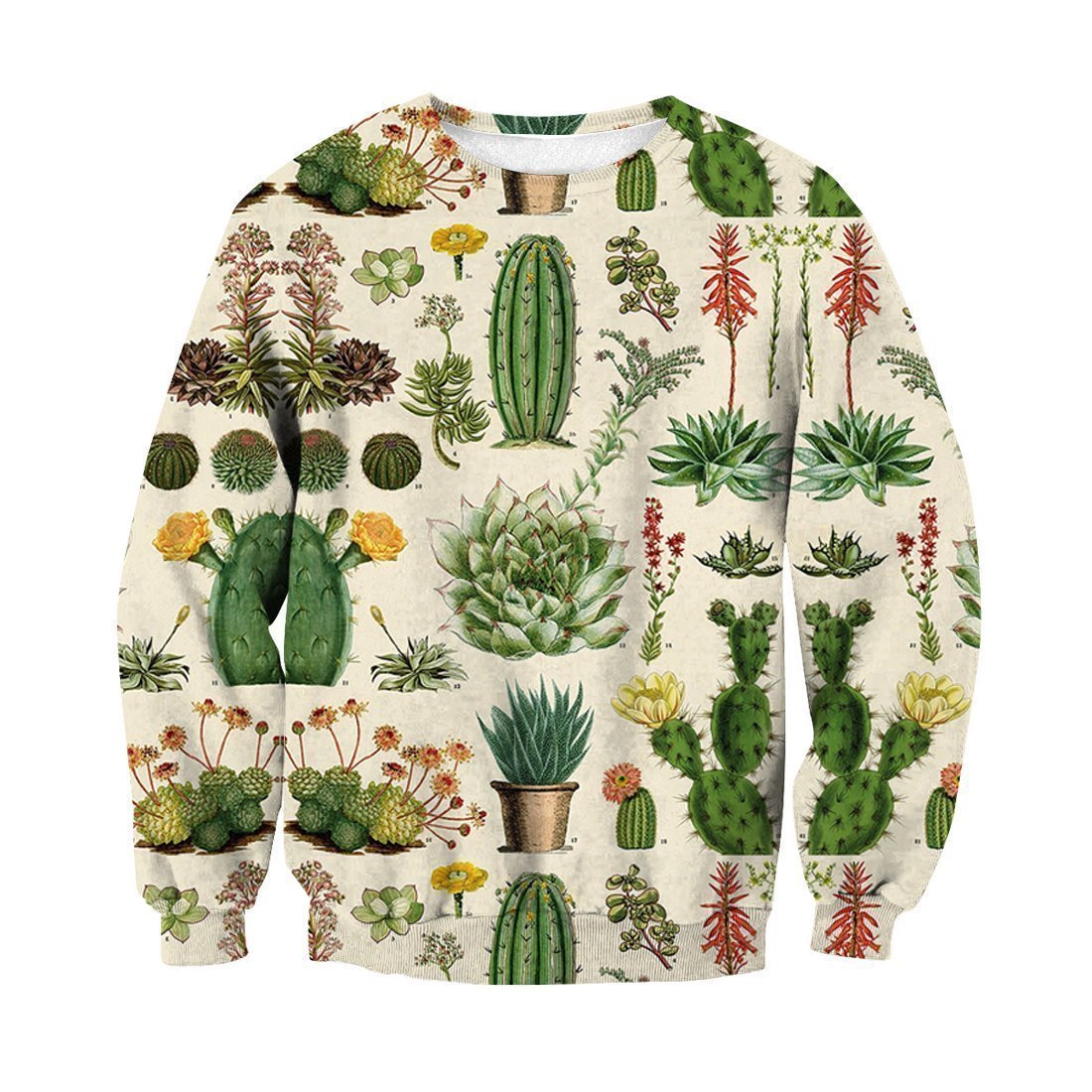 3D All Over Print Cacti Sweat Shirt-Apparel-NTH-Sweat Shirt-S-Vibe Cosy™