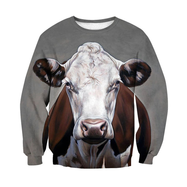 Beautiful Cow Face Clothes-Apparel-HD09-Sweat Shirt-S-Vibe Cosy™