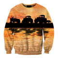Sunset And Tractor Hoodie-Apparel-HD09-Sweat Shirt-S-Vibe Cosy™