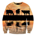 Sunset and Cow Hoodie-Apparel-HD09-Sweat Shirt-S-Vibe Cosy™