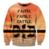 Faith. Family. Cattle Cow Hoodie-Apparel-HD09-Sweat Shirt-S-Vibe Cosy™