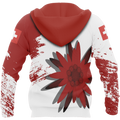 Switzerland - Red Edelweiss Pullover Hoodie NNK3-Apparel-NNK-Hoodie-S-Vibe Cosy™