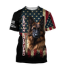 German Shepherd American Flag 3D All Over Print Hoodie