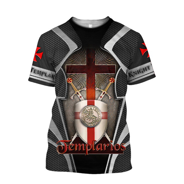 Premium Red Cross Shield Swords Knight Templar All Over Printed Shirts For Men And Women MEI