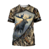 Moose Hunting 3D Over Printed Unisex Deluxe Hoodie