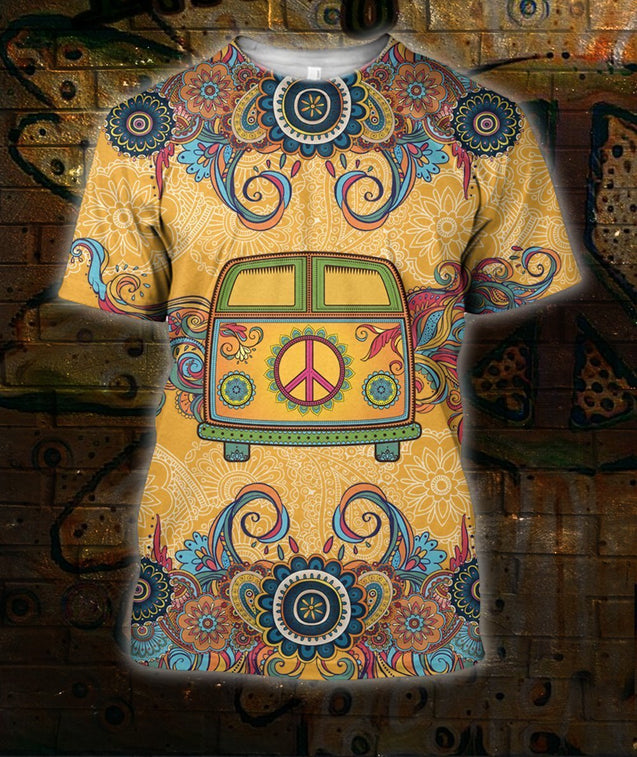 3D All Over Print Bus Hippie Hoodie-Apparel-HD09-T-Shirt-S-Vibe Cosy™