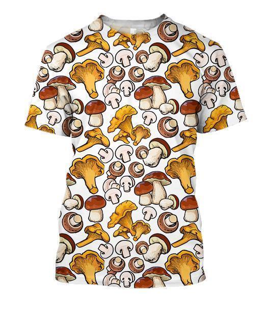 All Over Printing yellow Mushroom Shirt-Apparel-Phaethon-T-Shirt-S-Vibe Cosy™