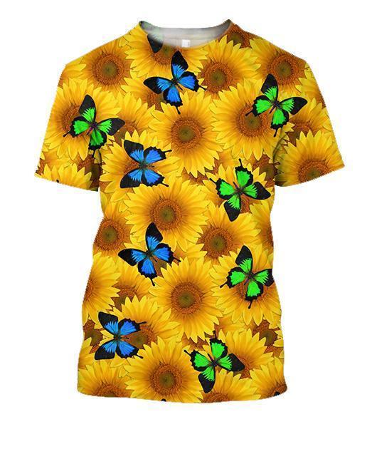 3D All Over Printing Butterfly Garden And Sunflowers Hoodie-Apparel-Phaethon-T-Shirt-S-Vibe Cosy™