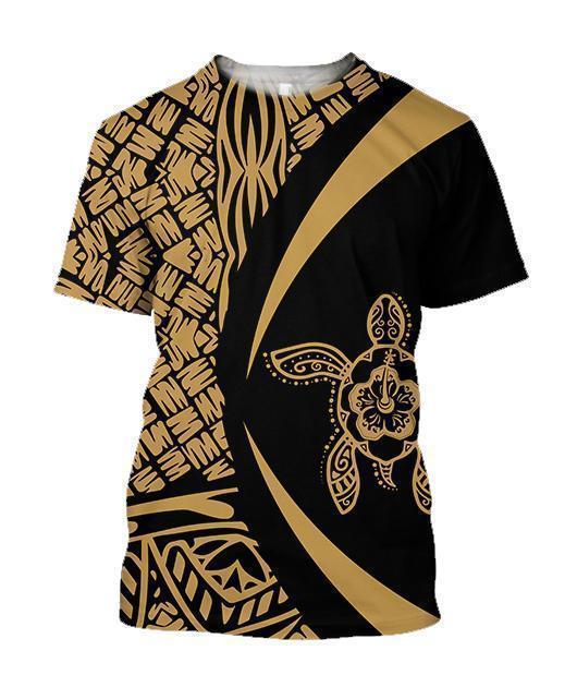 Hawaii Turtle Polynesian Hoodie - Circle Style Golden Color - AH - J9-ALL OVER PRINT HOODIES (P)-Phaethon-T-Shirt-5XL-Vibe Cosy™