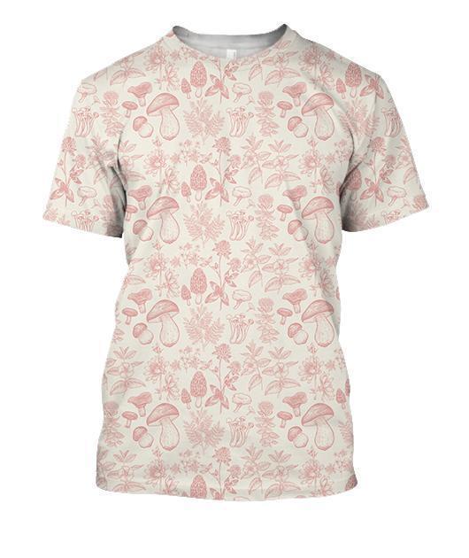 3D All Over Printing Red Pink Mushroom Premium Shirt-Apparel-Phaethon-T-Shirt-S-Vibe Cosy™