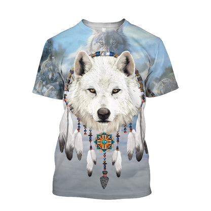 Native Wolf 3D All Over Print Hoodie T Shirt For Men and Women NTN09052002