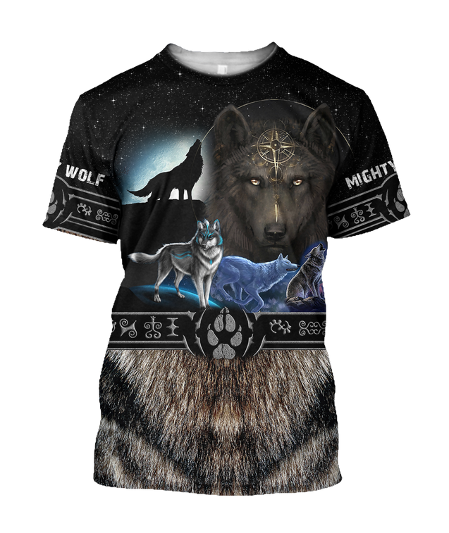 All Over Printed Viking Mighty Wolf Hoodie MEI09152005-MEI