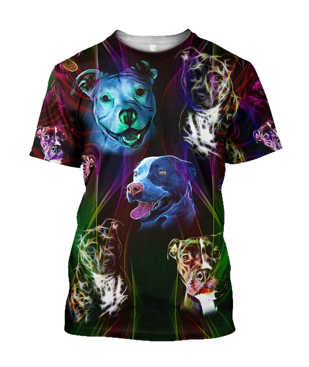 Colorful pitbull 3d hoodie shirt for men and women JJW12092003