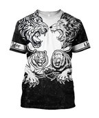 Lion vs Tiger Warrior Tattoo  3D All Over Printed  Unisex Shirts