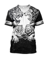 Lion vs Tiger Warrior Tattoo  3D All Over Printed  Unisex Shirts