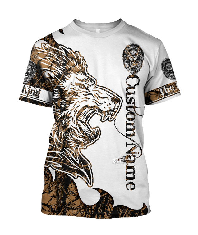 Custom Name The King Lion Tattoo Over Printed Hoodie