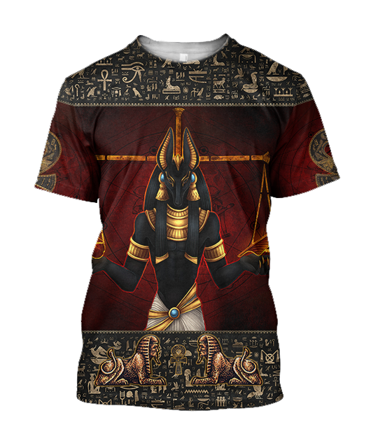 Anubis Ancient Egyptian 3D All Over Printed Shirts For Men And Women JJ26062004-Apparel-MP-T-Shirt-S-Vibe Cosy™