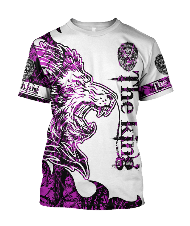 The Purple Lion Tshirt 3D All Over Printed Shirt for Men and Women